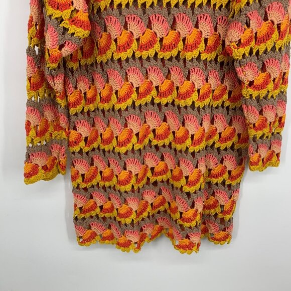 Free People Dress RARE Fan Crochet Long Sleeve Tunic Coverup - Picture 11 of 11